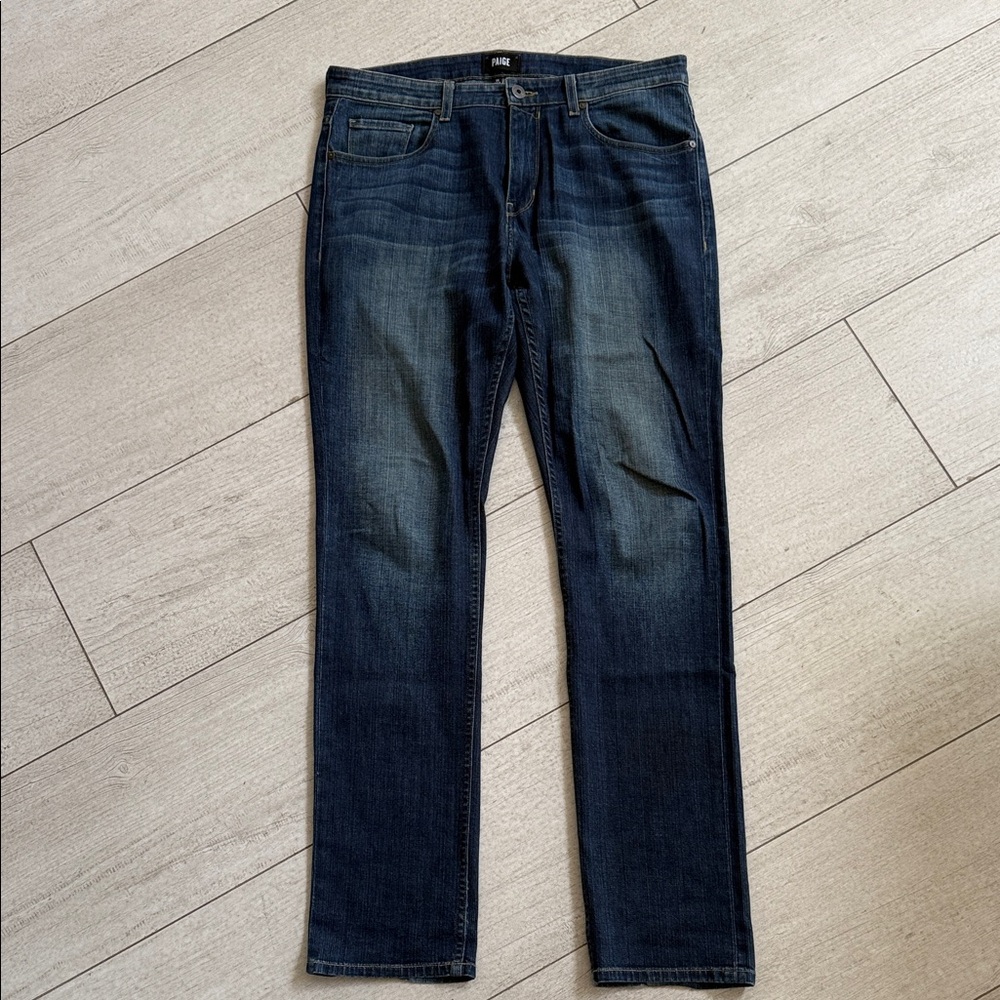PAIGE Dark Indigo Straight Jeans